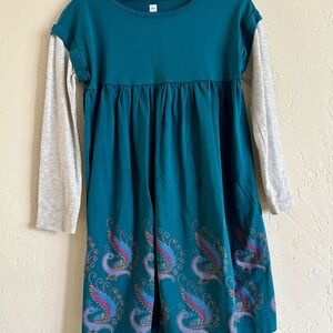 TEA Collection, layered peacock dress, Namaste Nepal, size 8, great condition!